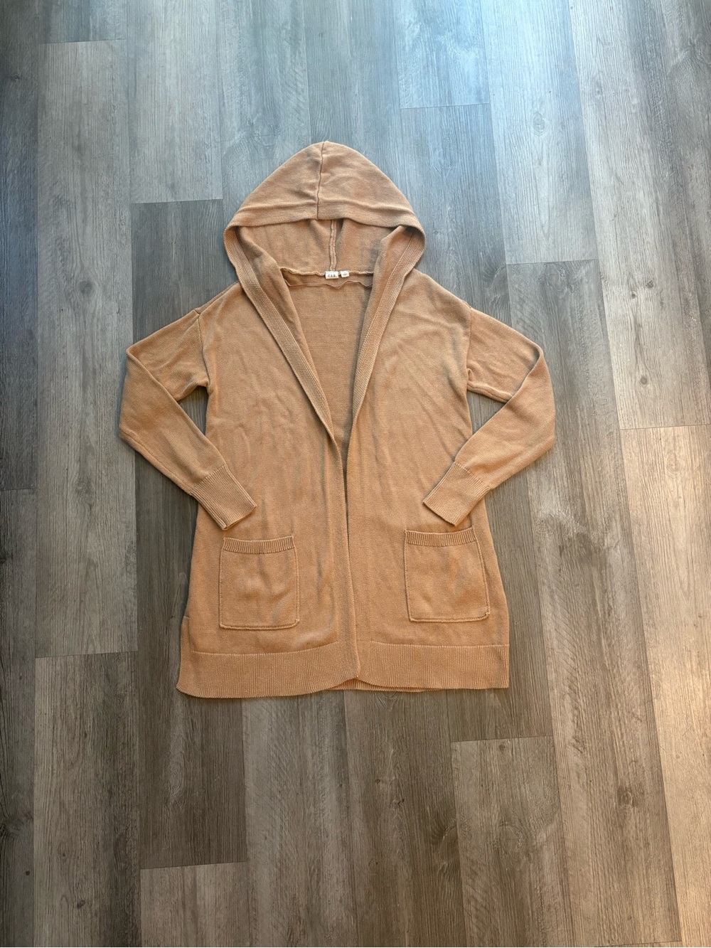 Gap Brown Hooded Longline Open Front Cardigan Sweater Size Small